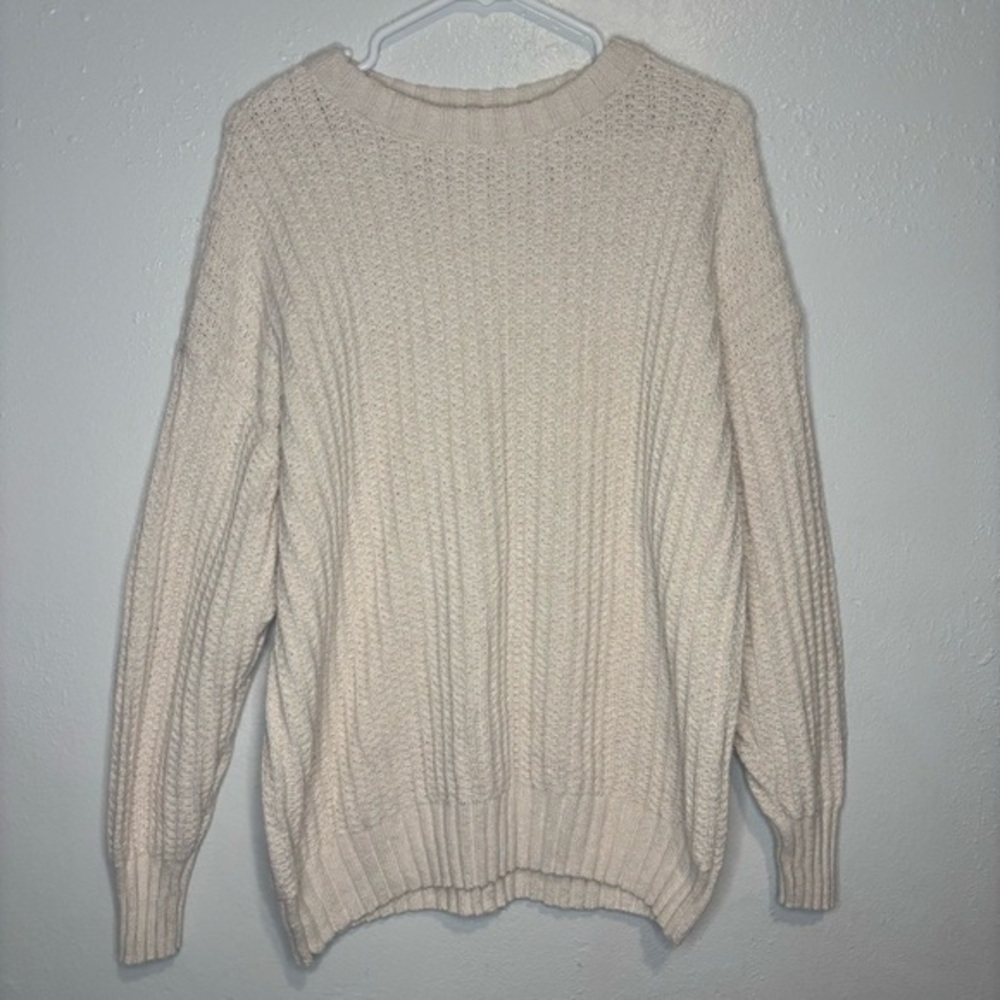 American Eagle Outfitters Cream Knit Sweater